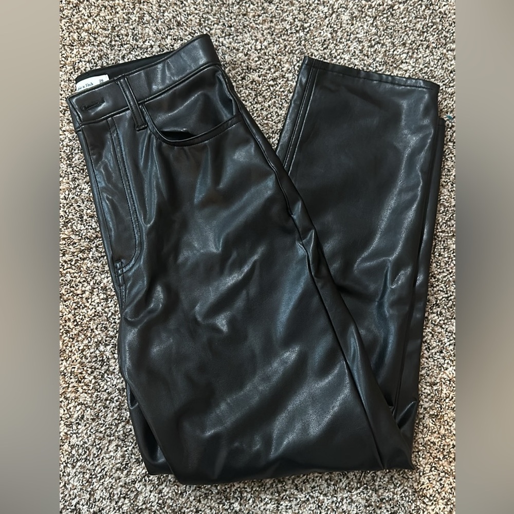 Abercrombie Vegan Lather Straight Pants